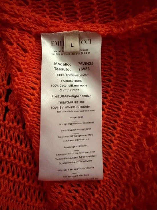 Authentic Emilio Pucci Bright Orange Sleeveless Crochet A-Line Dress - Picture 5 of 6